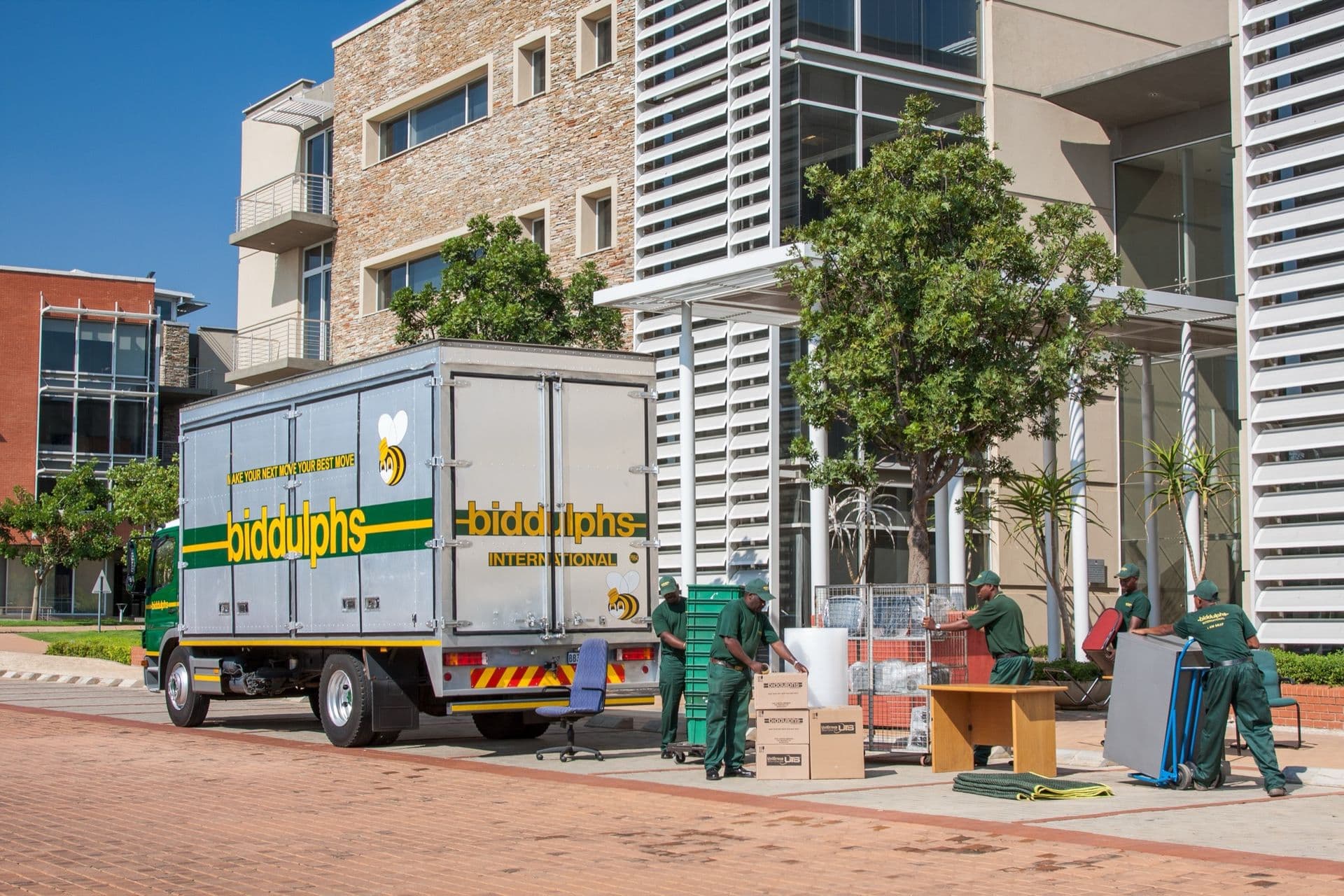 Biddulphs truck at a business location