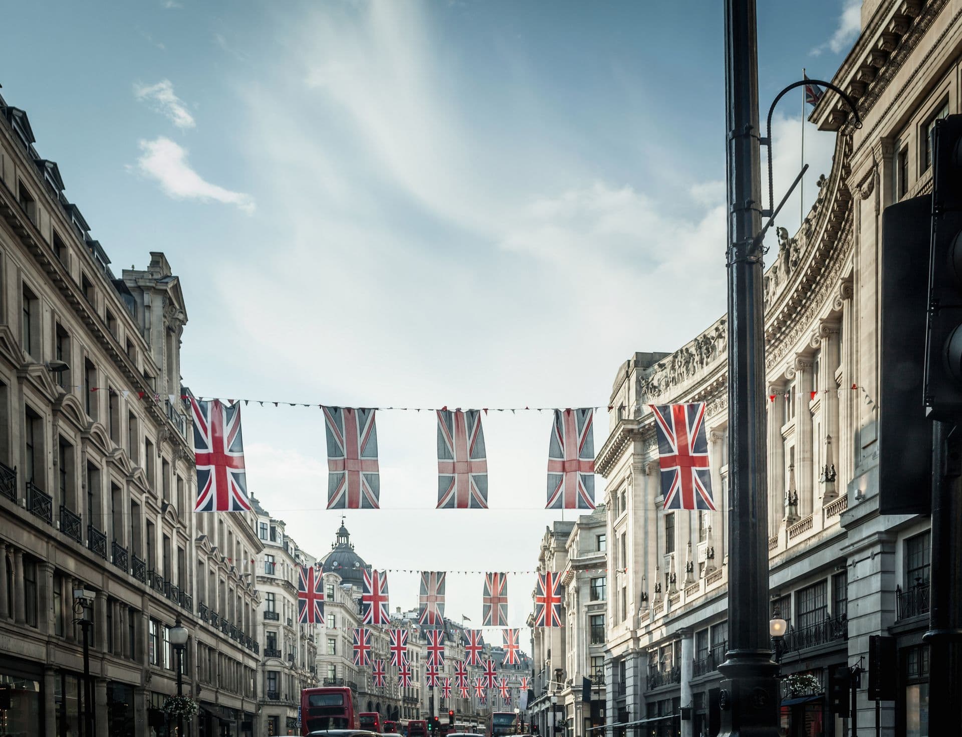 Flags and scenery in the United Kingdom